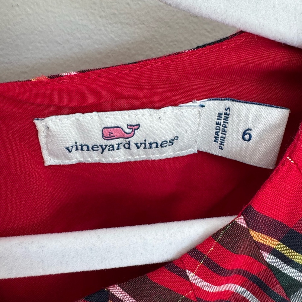 Vineyard Vines Girls Plaid Christmas Dress Size 6 - Picture 5 of 6